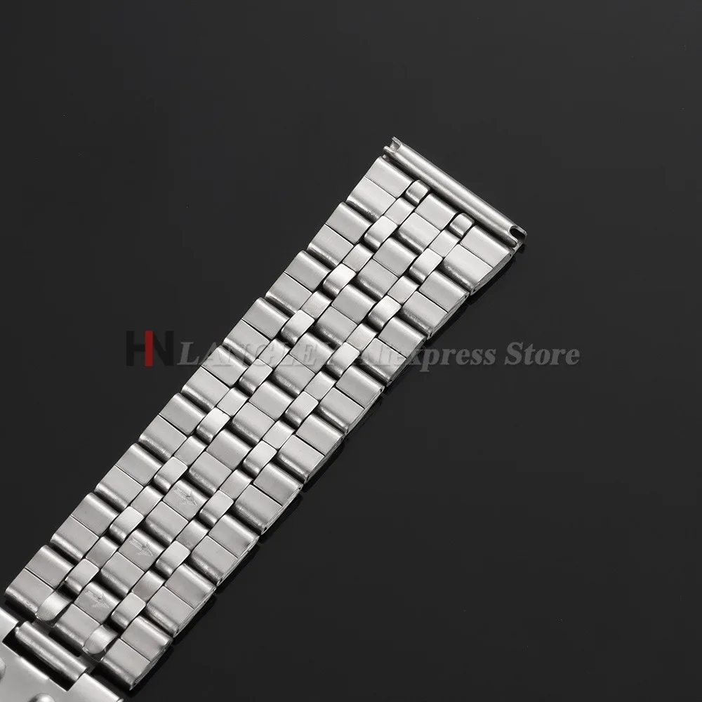 Men's Silver Stainless Steel Watch Strap with Folding Buckle