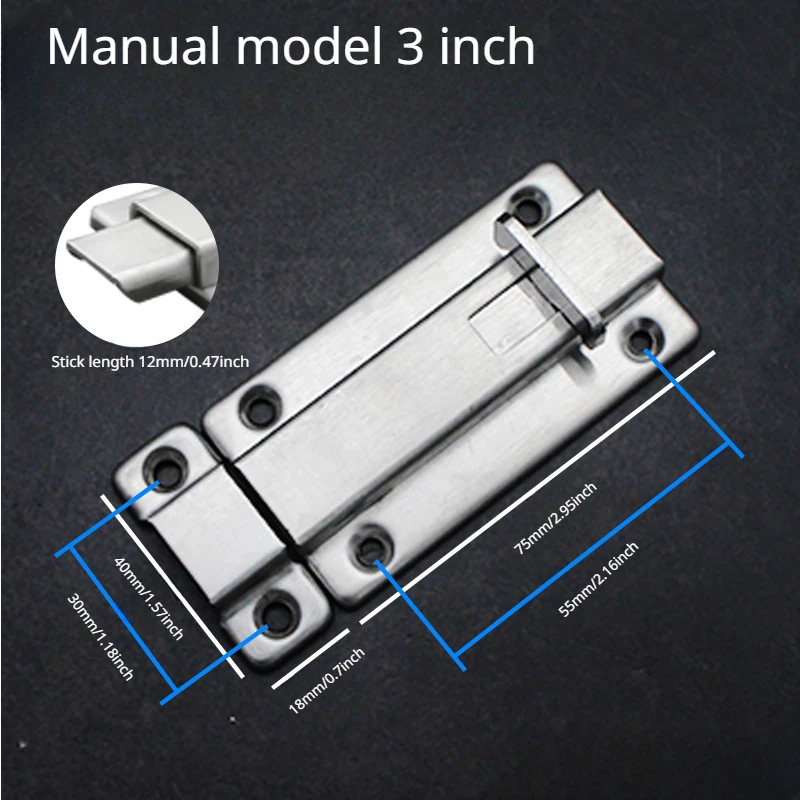 Stainless Steel Automatic Mounting Fixed Easy Installation Anti-theft Lock Clip Hardware Latch, Door Security Lock Window Latch