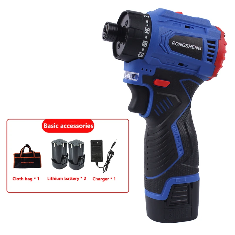 

16.8V Brushless Screwdriver Lithium Electric Drill Rechargeable Hand Drill Screwdriver Electric Tools Torque Drill 45-85N.m
