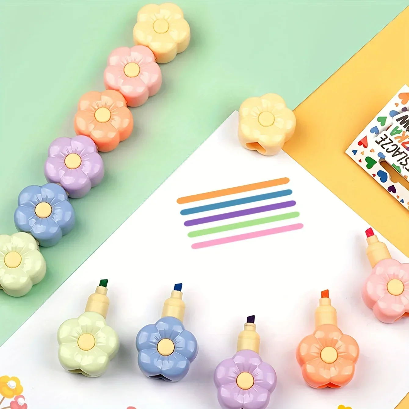 6 Pcs Cat Claw Highlighters Cute Cartoon Pens Aesthetic Markers Journaling Bookmarks Hand Account Scrapbook Painting