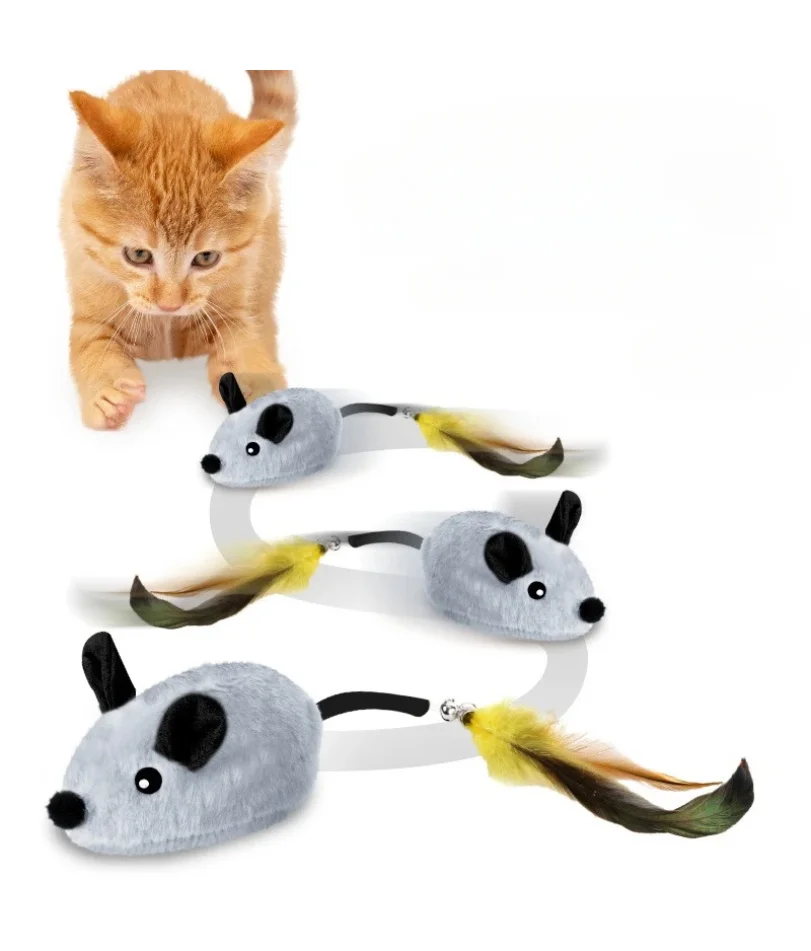Automatic Sensing Moving Mouse Interactive Cat Toys Electronic Remote Squeaky Cat Toy For Kitten USB Rechargeable Pet Plush Toy 2