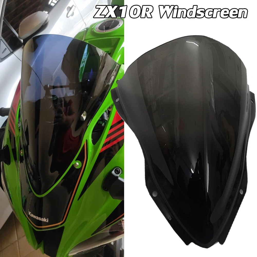 

Motorcycle Accessories Sports Windscreen Windshield For Kawasaki ZX10R ZX-10R 2016-2020 2021 ZX 10R Wind Deflector Double Bubble