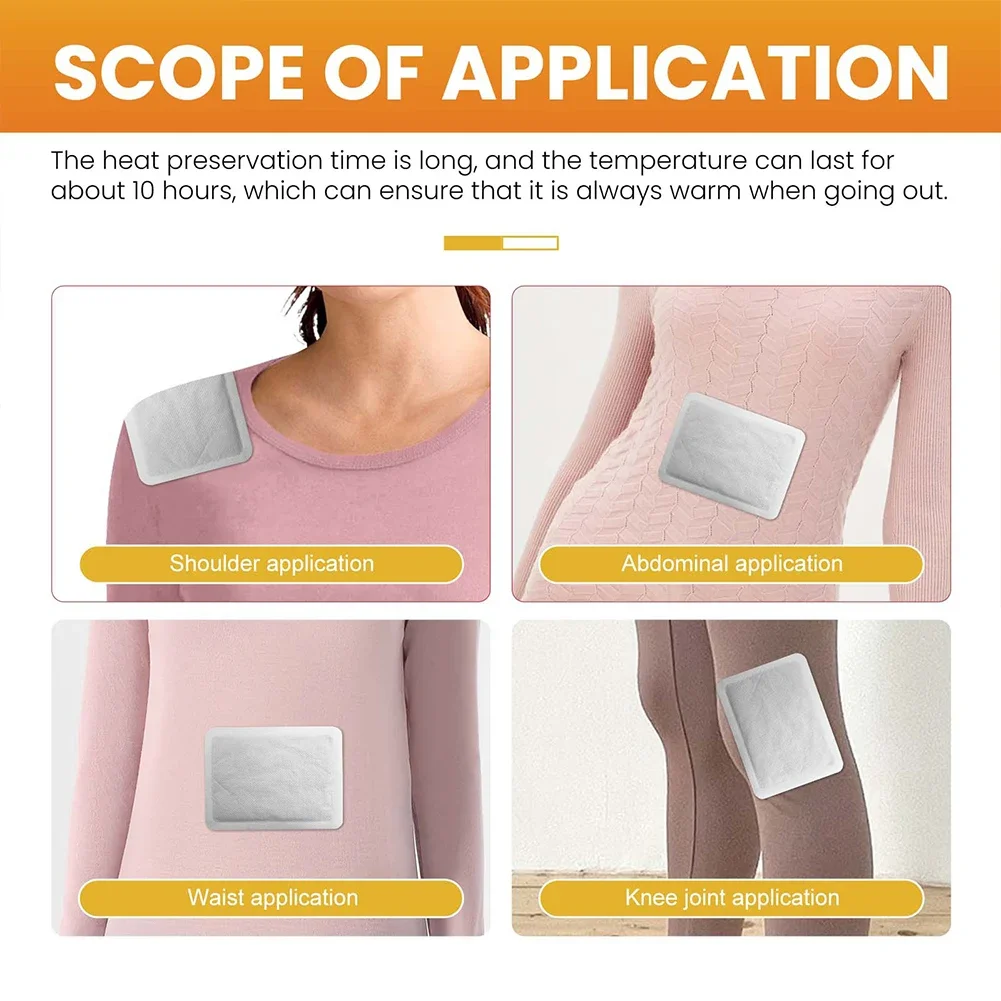 20-60PCS Disposable Hand Warmer Self-Adhesive Foot Warmer Heat Patches Self-heating Winter Heating Pad Paste Stick Body
