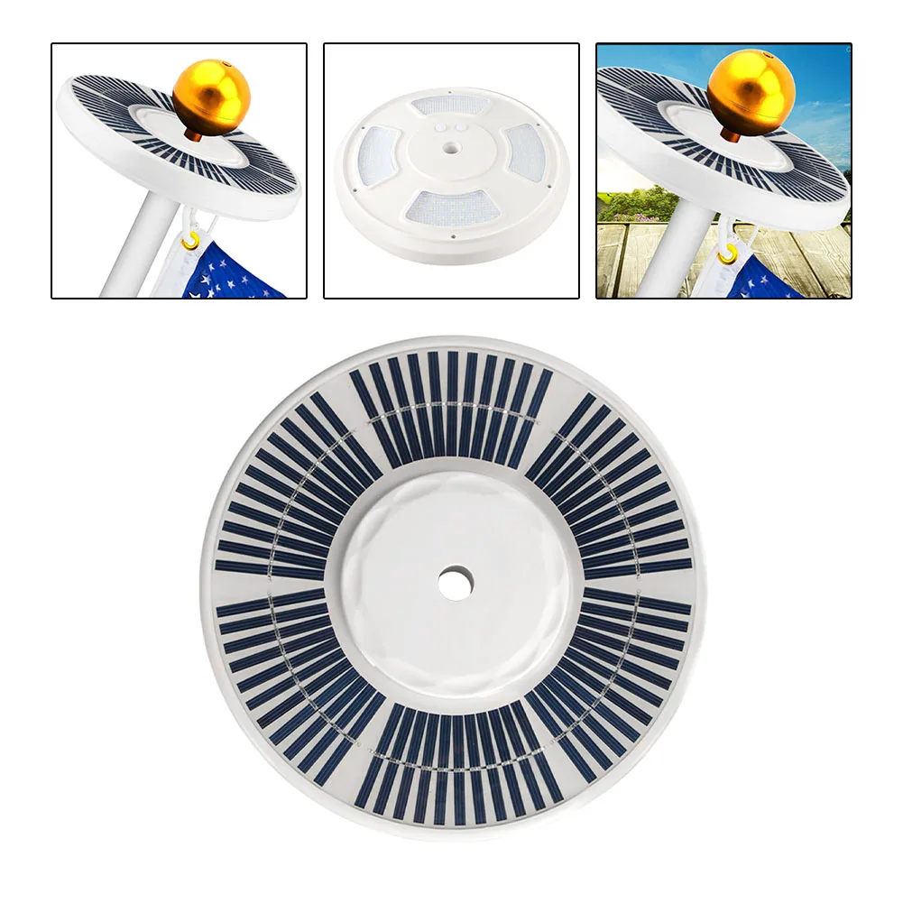 Solar Flagpole Light with 128 Super Bright LEDs Maximum Sunlight Conversion Camping Light Option No Cords or Batteries Needed