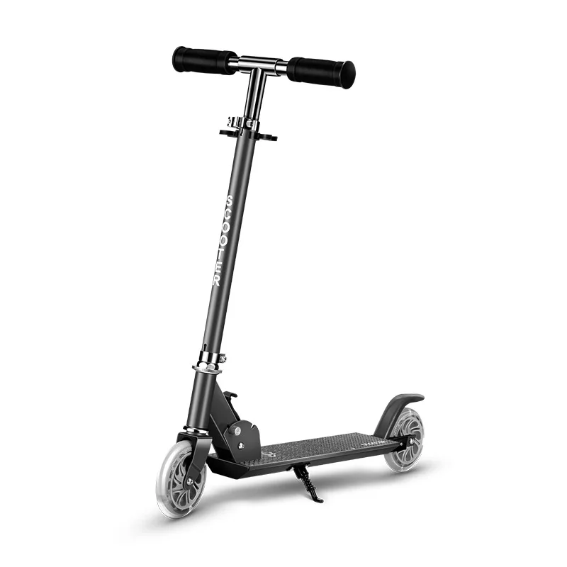 Big Wheels Aluminum Alloy Folding Kick Scooter For Kids Portable Foot Scooter 2 Wheels Teens Street Push