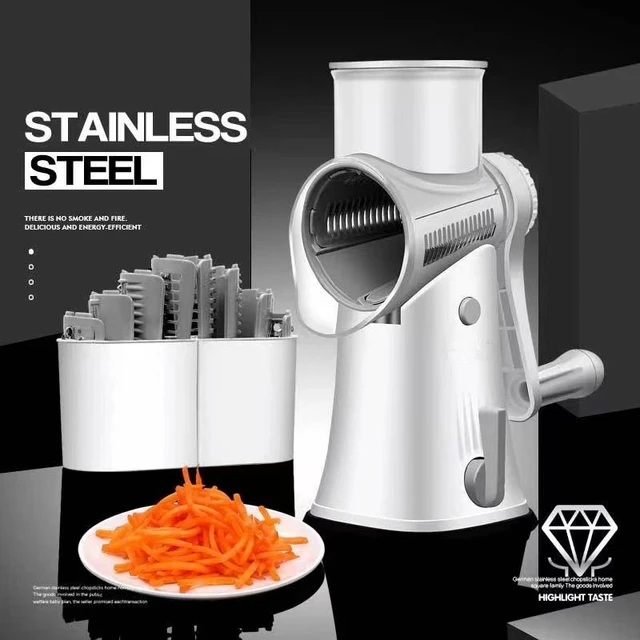 Stainless Steel Cheese Grater Rotary Chopper Vegetable Shredder Salad Slicer  Multi-Use Hand Grater Grinder 5 Blades - AliExpress