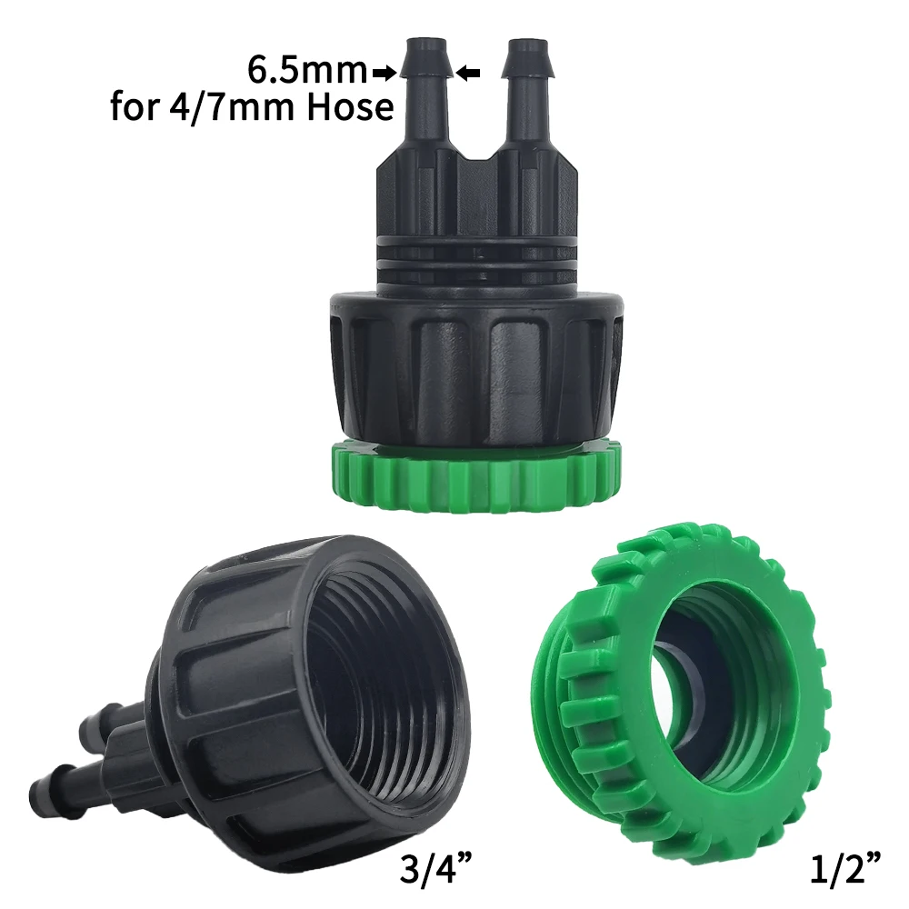 5M-50M Watering Hose 4/7 mm Garden Pipe Tubing W/ 1/2''&3/4'' Integrated Connector for Irrigation Systems Kit Greenhouses