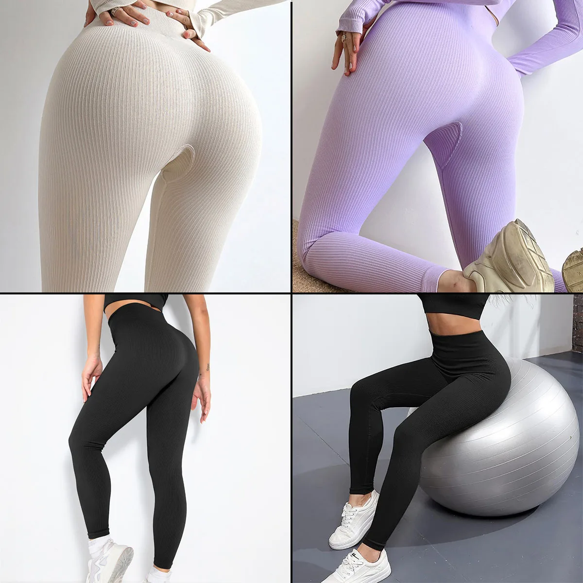 

Women Ribbed Seamless Yoga Pant High Elastic Sports Fitness Legging High Waist Gym Scrunch Butt Running Training Shorts WHSL