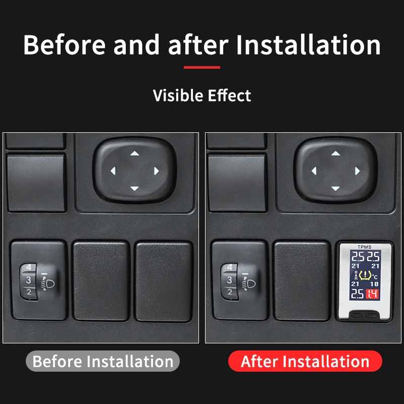 Tire Pressure Monitoring System Digital LCD Screen for 2010-Toyota Land Cruiser Prado 150 Car Security Alarm System