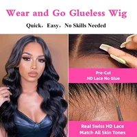 Perruque Body Wave 5x5 6x4 sans colle avec fermeture en dentelle, prête à porter, pré-coupée, en cheveux humains, perruques frontales en dentelle 13x4 en cheveux humains 5