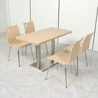 Ekintop moderne minimaliste Rectangle école bibliothèque salle de lecture meubles Restaurant cantine cadre en bois salle à manger chaise Table 4