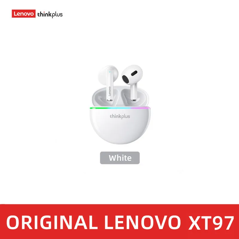 Original Lenovo XT97 TWS Kopfhörer Drahtlose Bluetooth 5.2 Sport Noise Reduction Kopfhörer Touch Control Bunte Licht Ohrhörer