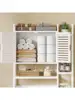 Over The Toilet Storage Bamboo Over-The-Toilet Cabinet with Shelf and Waterproof Feet Pad Space Saver Storage Rack for B 4
