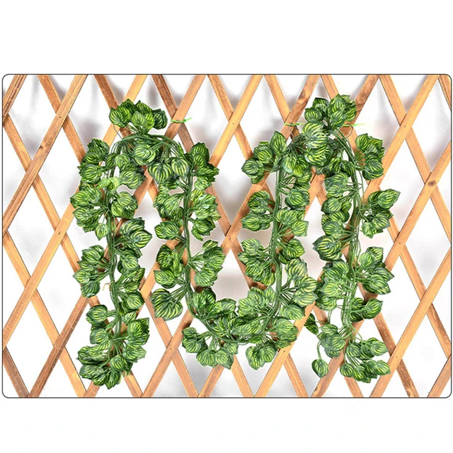 Mesterséges Borostyán Rattan Levél Selyem Növény Otthoni Esküvői Fürdőszoba Dekoráció Kerti Parti Szőlőlevelek Barkácsolás Hamis Növények - Image 4