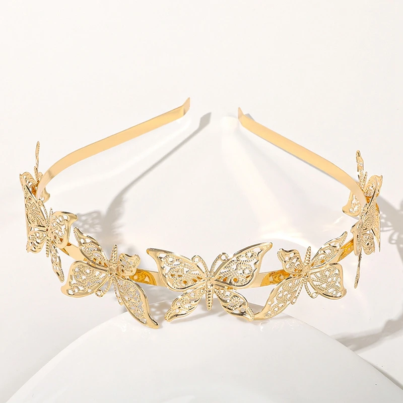 New Gold Color Leaf Headband Headpiece Crown Tiara Headdress Goddess Greek Head Jewelry Bride Wedding Hair Accessories