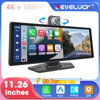 10.26/11.26 "voiture DVR sans fil Carplay Android Auto Dashcam 4K 3840*2160 avant et 1080P caméra de recul 5G WIFI enregistreur vidéo 1