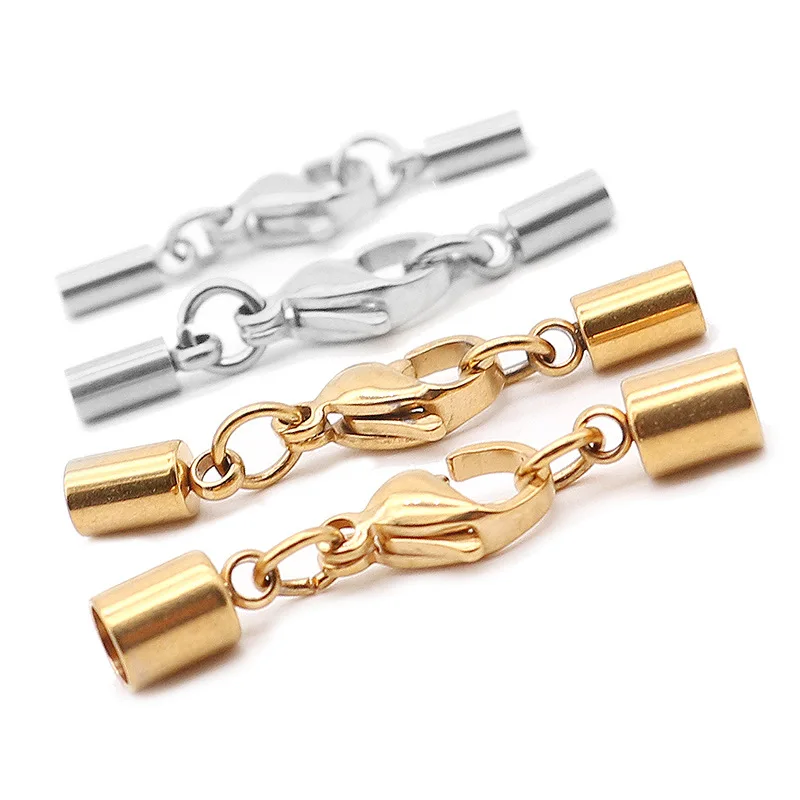 Stainless Steel End Lobster Claw Clasps Caps Extended Chain Jump Rings Jewelry Connector 1
