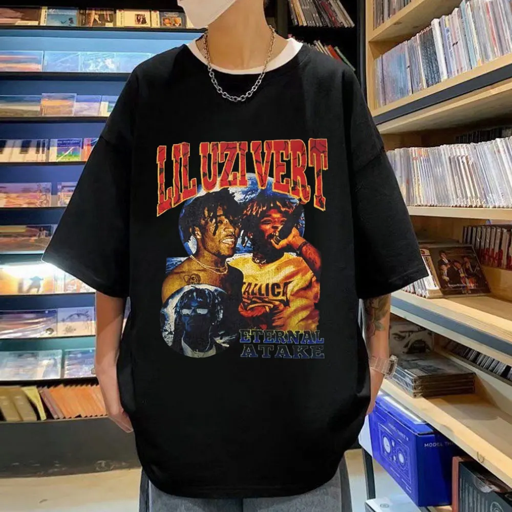 

Rapper Lil Uzi Vert T-shirt Eternal Atake Vintage Print T Shirts Men's Summer Hip Hop Fashion Short Sleeve T-shirts Streetwear