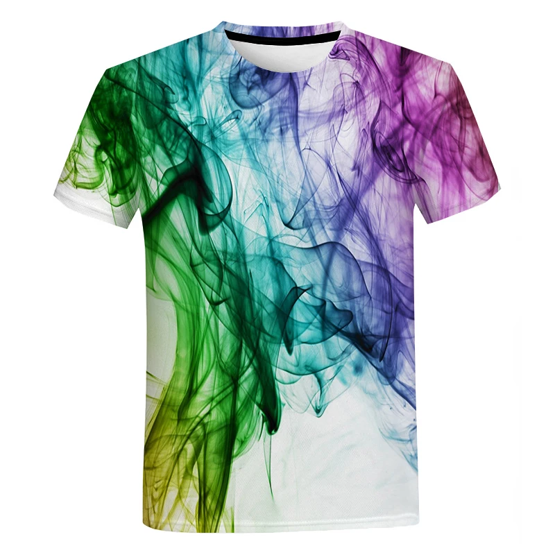 

Men Women New Fashion Harajuku Round Neck T Shirt Paint Splatter Tie Dye 3D Printed T Shirt Summer Street Casual Tops