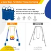 3-in-1 Toddler Swing Set with 4 Sandbags, Indoor/Outdoor Baby Swing with Foldable Metal Stand, Kids Swing Set Clear Instructions 5