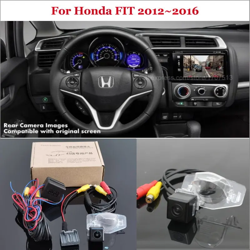 Cámara de visión trasera para Honda, Compatible con RCA y pantalla