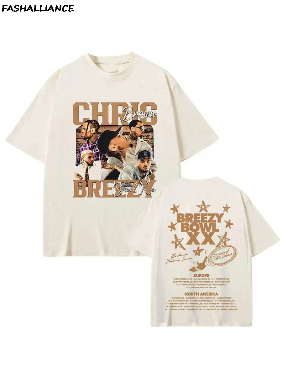 Chris Brown Tag T-shirt Breezy Bowl XX Tour 2025 T-Shirts Men