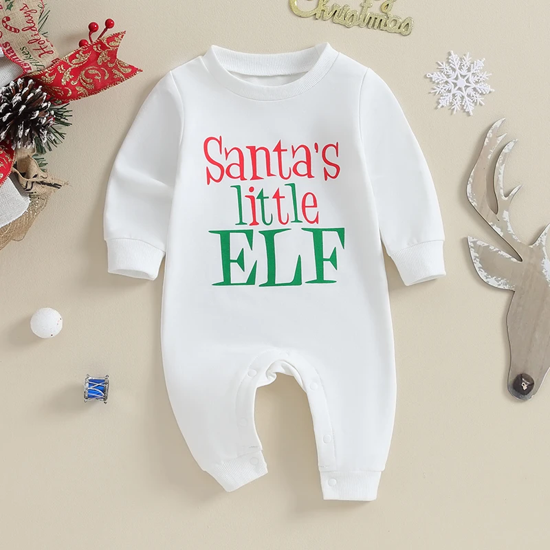 

2023-09-05 Lioraitiin 0-18M Baby Girls Boys Christmas Jumpsuit Romper Long Pants Letter Long Sleeve Infant Fall Winter Clothes