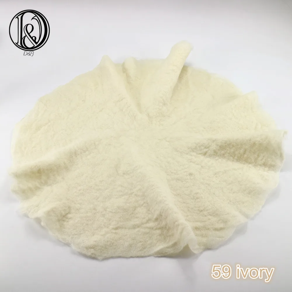 Photo Shoot Handcraft Fluffy 100% Wool Felted Round Infant Blankets Basket Soft Filler for Newborn Baby Photography Accessories