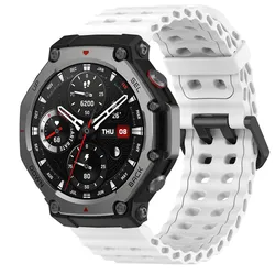 Colorful Breathable Silicone Sport Watchband Strap - Amazfit T - Rex (White)