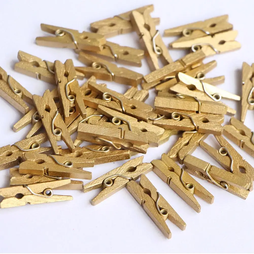 Natural Wooden Mini Clips for DIY Wedding Party Decor