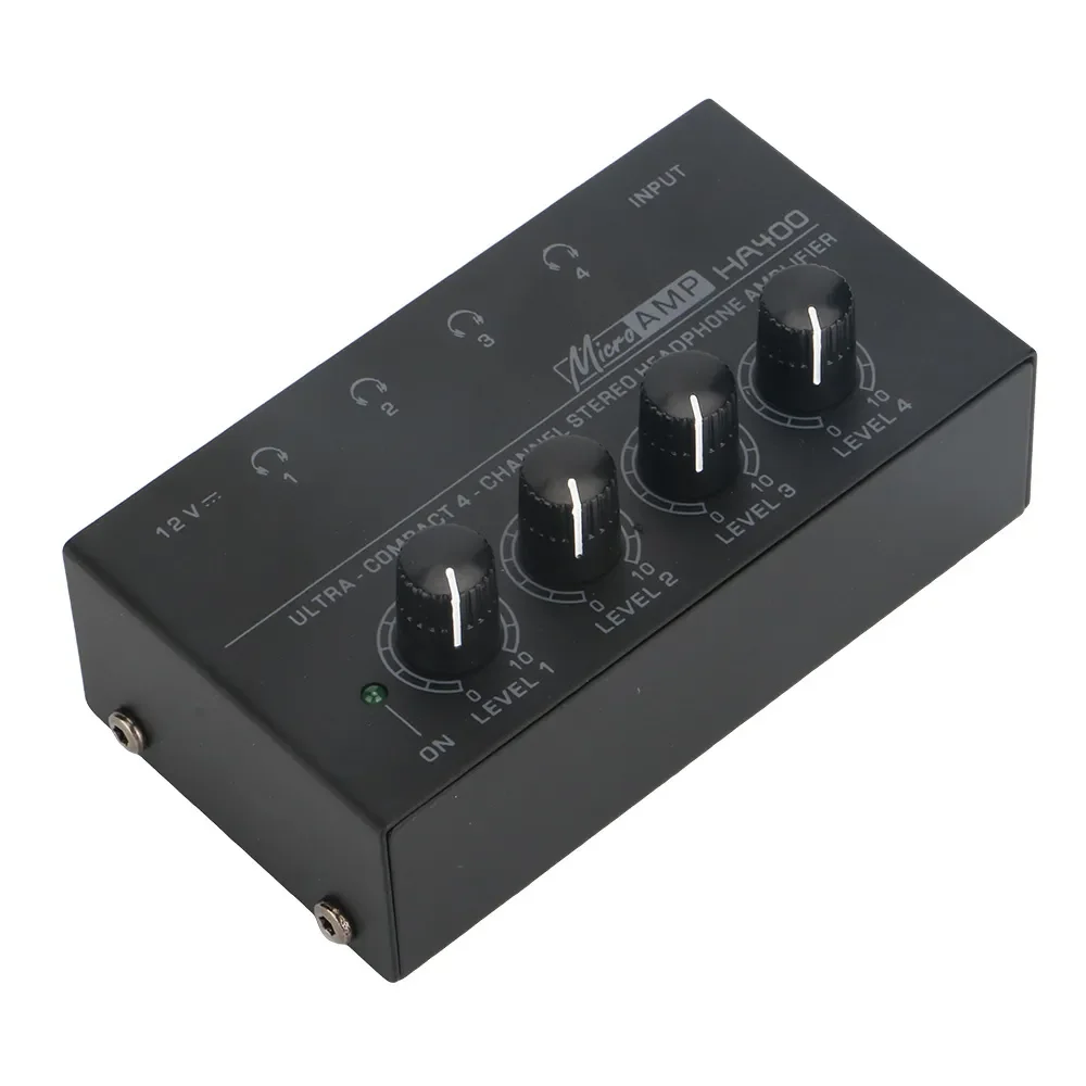 LEUS HA400 Mini Amplifier Headphone Amplifier 4 Channels Ultra-Compact Stereo Audio Earphone
