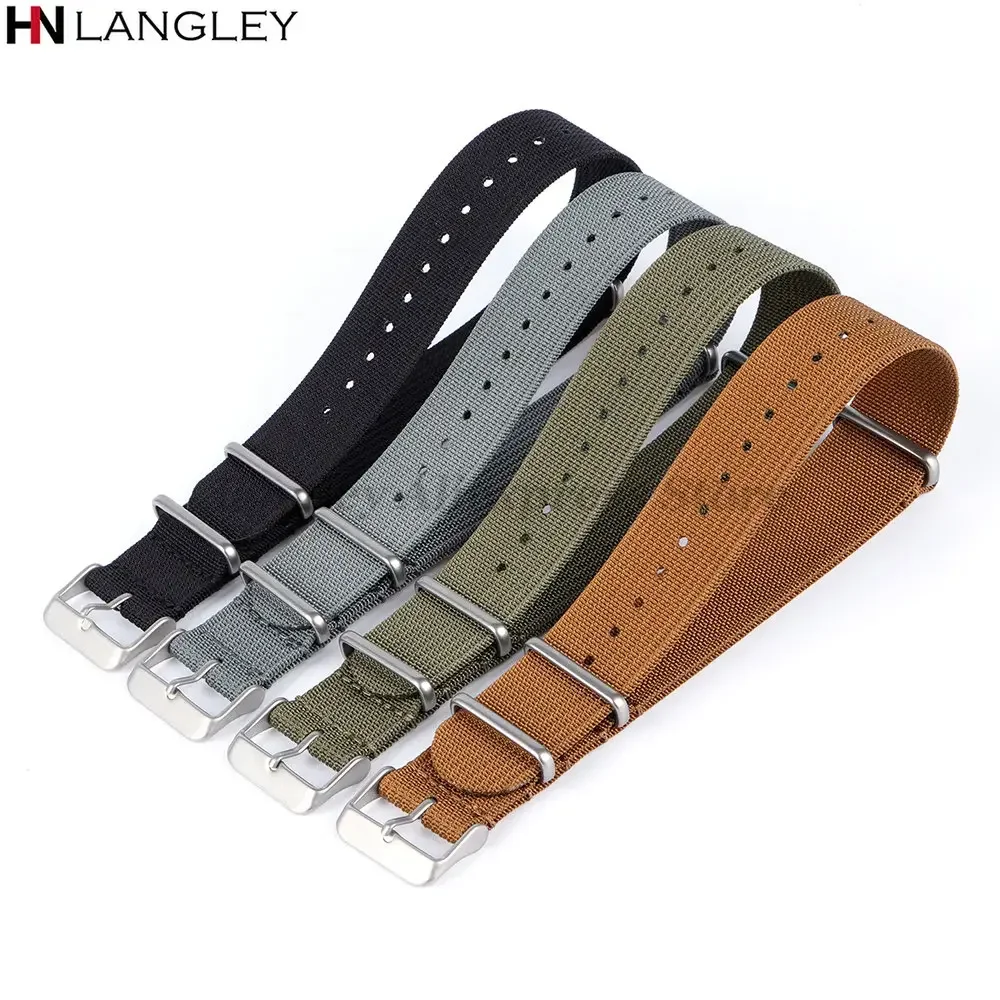 Enhanced Nylon Braid Ribbed Sport Strap with Matte Buckles
