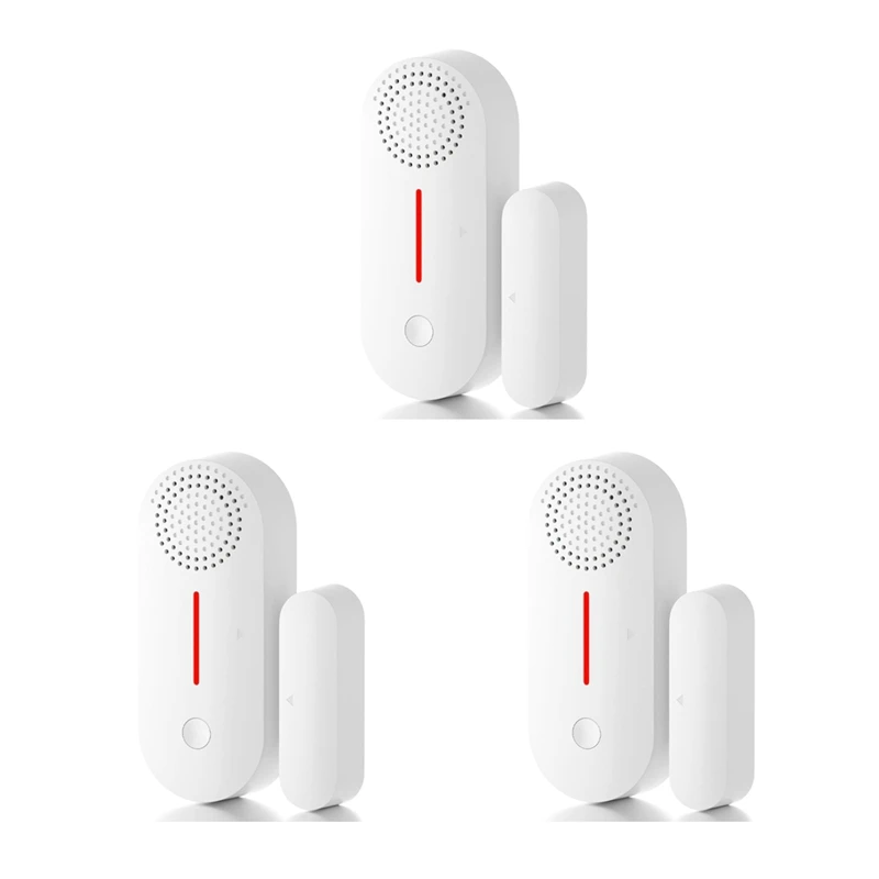 

3Piece Tuya Wireless Smart Door Window Sensor System Remote Control Operation Safe Burglar Alarm For Home Door Window