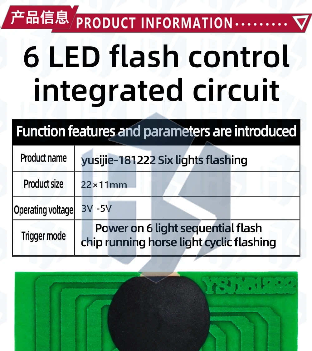 1 ~ 10PCS EGBO DIY 6-LED LEDs 3-4,5 V Flash Chip COB LED Treiber Zyklus blinkende Control Board Modul IC Elektronische – Detail 1