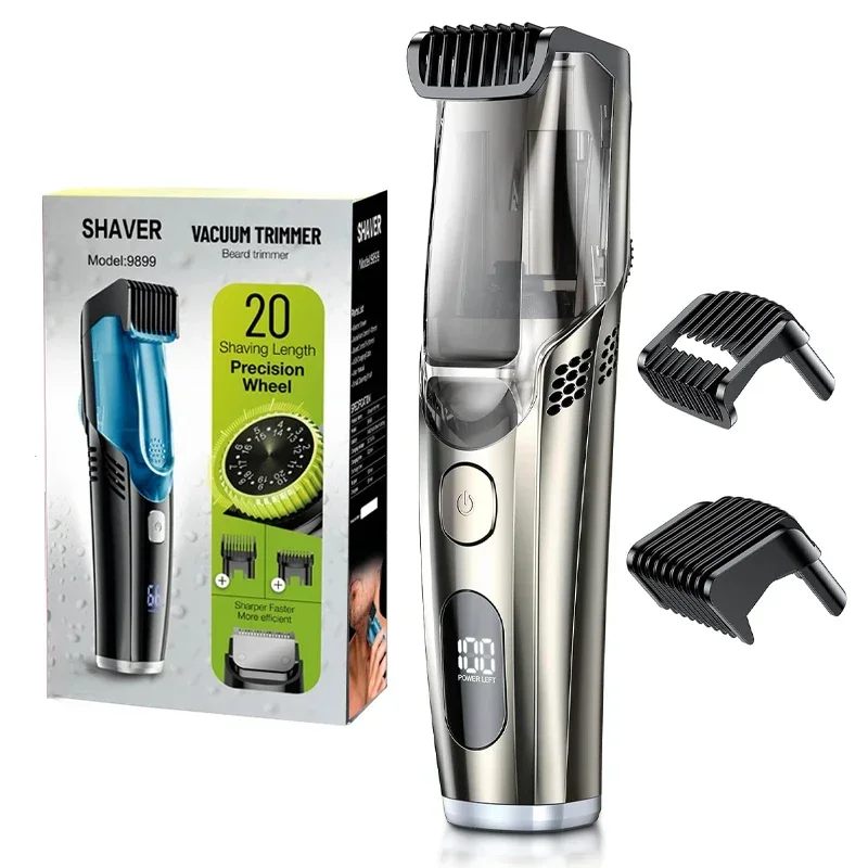 Vacuum Body Trimmer Men Adjustable Length 2 Comb 1-20mm Electric Beard Mustache Stubble