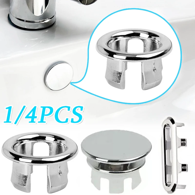 

1/4Pcs Sink Hole Overflow Cover Basin Trim Bath Sink Holes Wash Basin Hollow Overflow Rings Cover Kitchen Bathroom Accessories