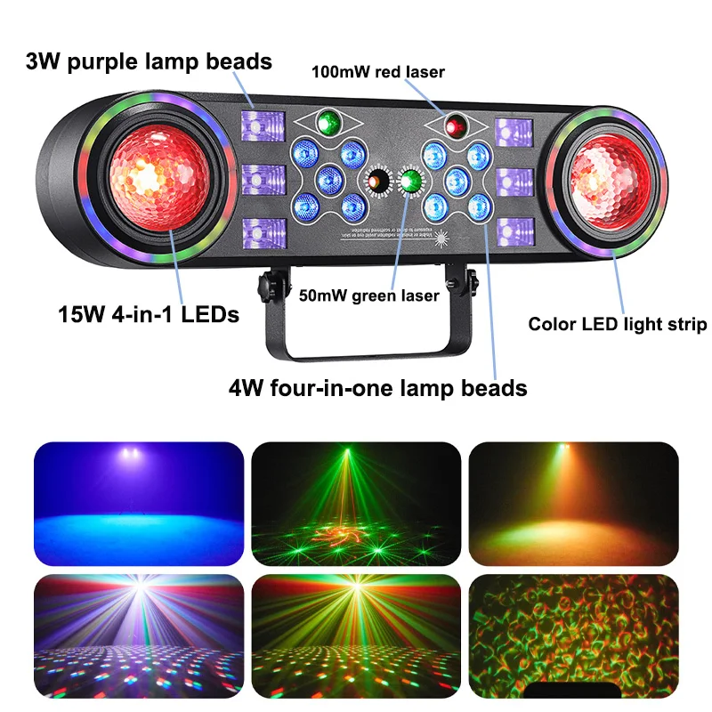 Mini 7IN1 Bracket Effect Light 80W Rotating Magic Ball Stage Light with Remote C