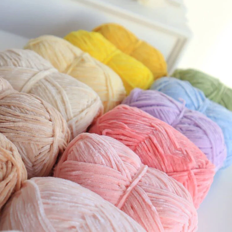 40g 148M 5826in Chenille yarn Hand Knitting Velvet Crochet Yarn Thread 100% polyester line knitting amigurumi Sweater Hat Scarf 2