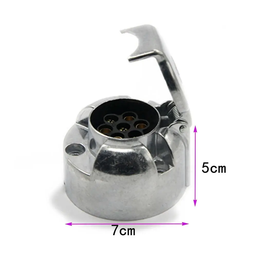 7-Pin Connector Trailer Socket Heavy-Duty Round Wiring Socket 12V Towbar Towing Caravan Truck Socket Car Accessories