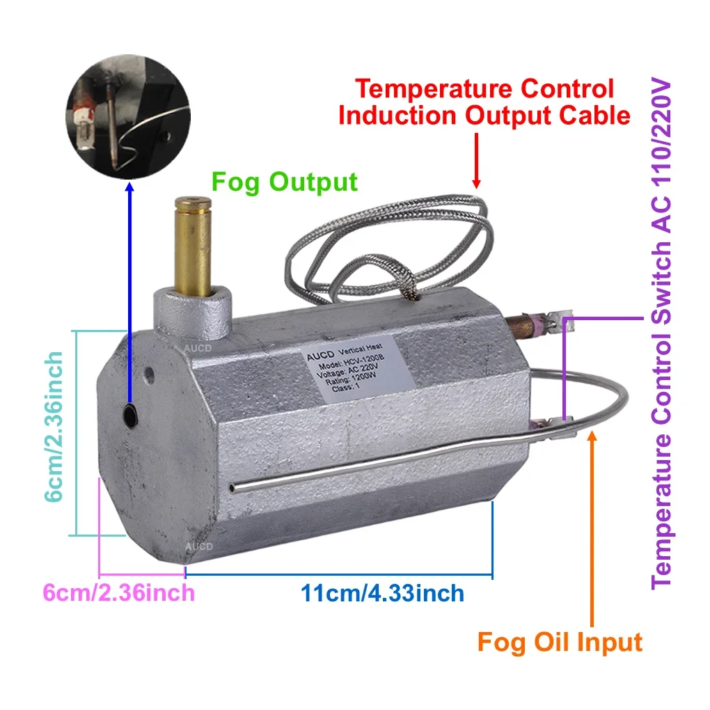 1200W Vertical Heating Core for Sterilizer Fogger Smoke Fog Machine Atomizer Mist Sprayer Fogging Disco Party Stage Effect Parts