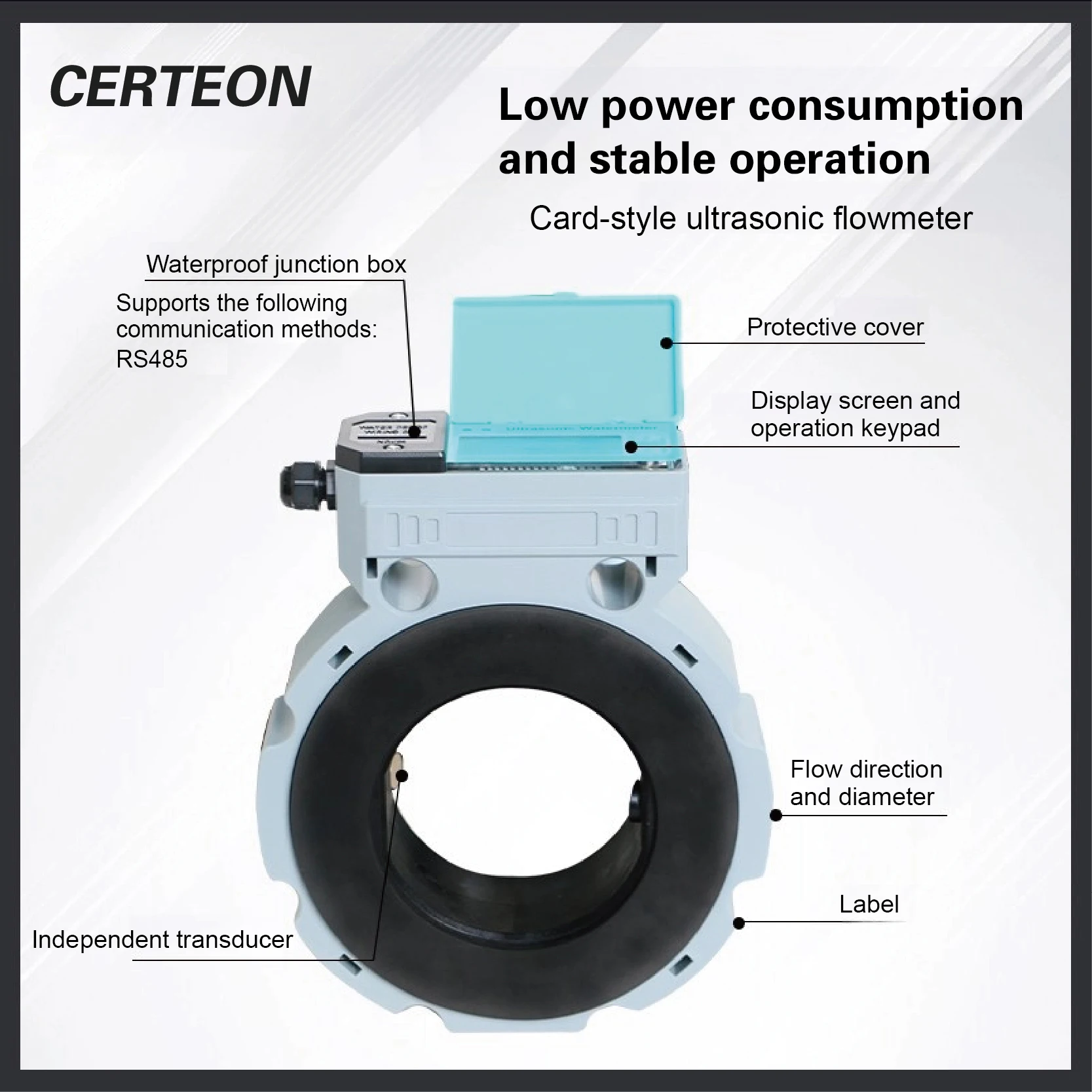 Ultrasonic Water Meter ASW-1-K DN50 DN65 DN80 DN100 Smart Digital Flow Meter Battery Powered IP68 Waterproof Remote Monitoring flow meter water flow meter turbine flow meter digital turbine flow meter