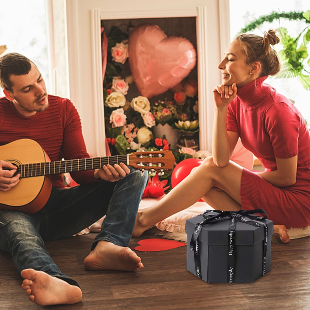 Hexagonal DIY Explosion Gift Box with Photo Album – Handmade Creative Cardboard Box for... - SKU HEB01618 - UGI Packaging