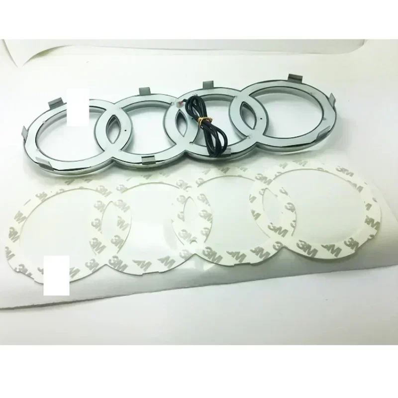 아우디 자동차 LED 프론트 그릴 로고 램프 정적 백색등 249 273 285mm 아우디 A3 A4 A5 A6 A7 A8 S3 S4 S5 S6 S7 Q3 Q5 Q7 TT 용