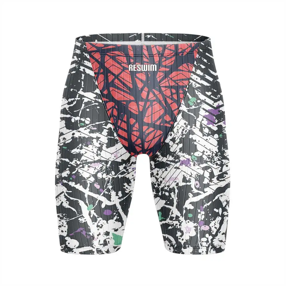 Summer Men's Jammer Swimsuit Training Swim Shorts Trunks Beach Tights Swimming Pants Swimwear Running Sports Surf Shorts Trunks