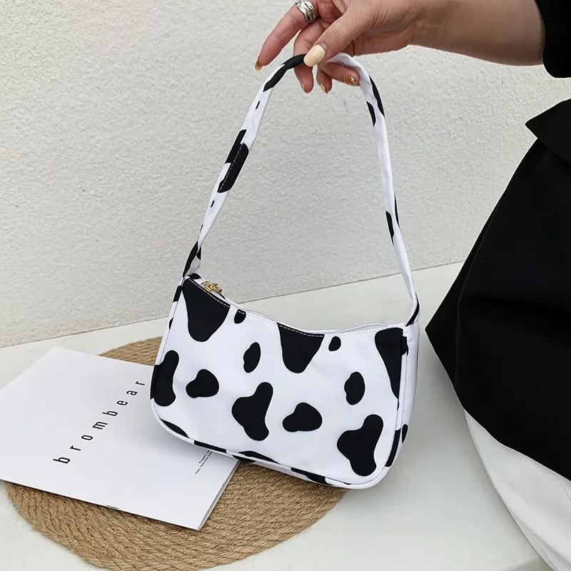 

Women Shoulder Bag Fashion Animal Pattern Print Bag Casual Nylon Butterfly Leopard Zebra Cow Print Women Handbag Underarm Bags