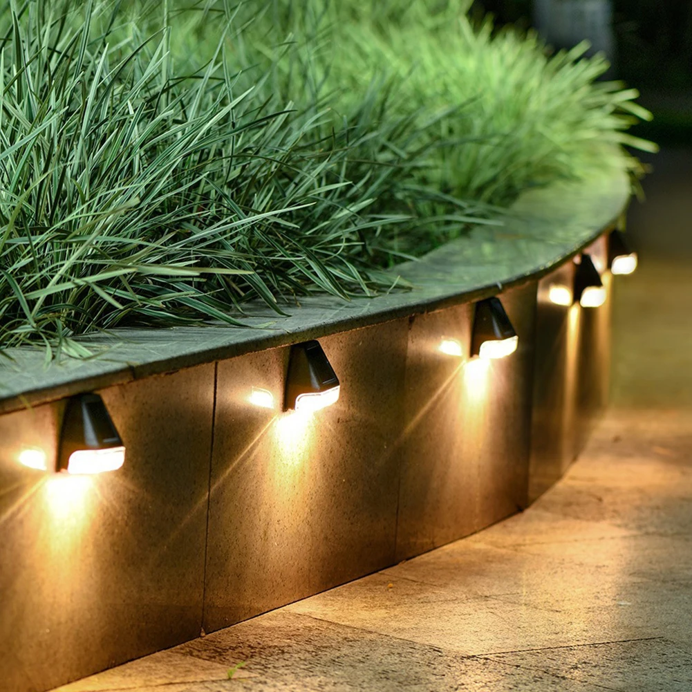 

Solar Deck Lights 4Packs Outdoor Garden Step Lights Waterproof Led Solar Wall Lamp for Railing Stairs Fence Yard Patio Pathway