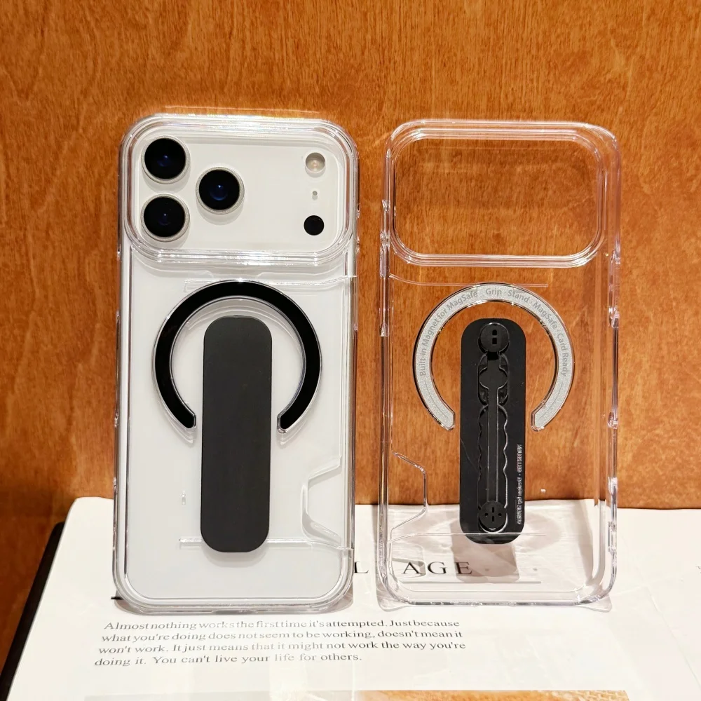 HOCE%20Card%20Holder%20Clear%20Bracket%20Magnetic%20Phone%20Case%20For%20iPhone%2017%2016%2015%2014%20Pro%20Max%2013%20For%20Magsafe%20Charging%20Shockproof%20Acrylic%20Cover%20-%20Image%207