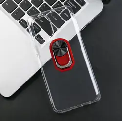 Enhanced Product Title:  
Versatile Soft TPU Silicone Case with Back Finger Ring & Stand Feature for Oukitel C36 (Transparent C Red)