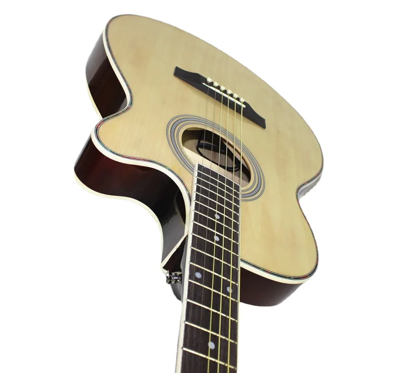Acoustic Electric Guitar 40 Inch 6 Steel-Strings Flattop Balladry Folk Pop Red High Gloss Cutaway