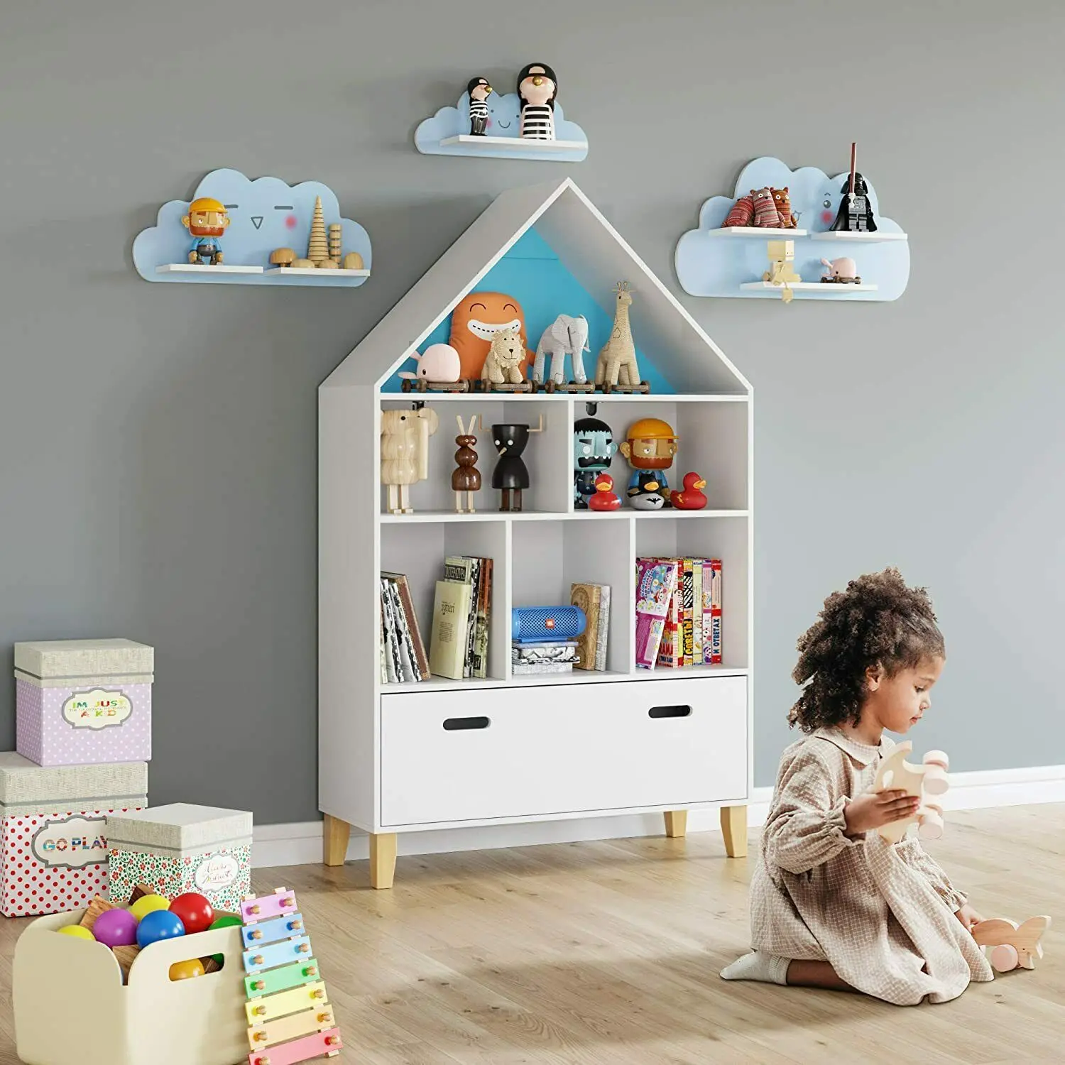 Homfa childrens bookcase best sale